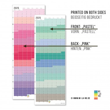 Wandkalender 2025 „Pink-Rosé-Violett“ Jahresplaner | Limited Edition | 100% Recyclingpapier | Deutsch-Englisch