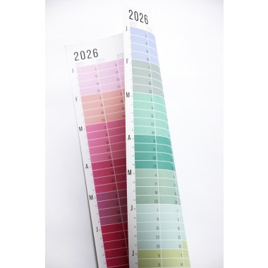Wandkalender 2026 „Pastell-Türkis“ Jahresplaner | Limited Edition | 100% Recyclingpapier | Deutsch-Englisch | Rückseite „Pink“