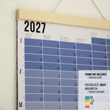 2027 Wandkalender „Blue Hour“ - Das Original von Wi-La-No | Jahresplaner | Beidseitig bedruckt | Limited Edition | 100% Recyclingpapier 