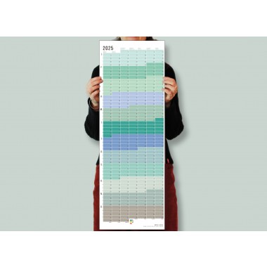 Wandkalender 2025 „Pastell-Türkis“ Jahresplaner | Limited Edition | 100% Recyclingpapier | Deutsch-Englisch