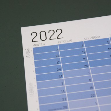 Wandkalender 2022 „Blue Hour“ | 100% Recyclingpapier | Limitierte Auflage | Deutsch & Englisch | Posterkalender | OHNE Aufhängung | Wi-La-No