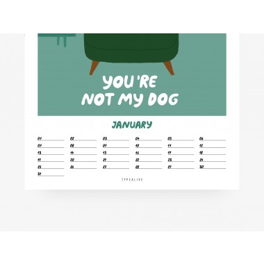 typealive / Wandkalender DIN A4 / Petisfaction "Dogs" No. 2