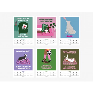 typealive / Wandkalender DIN A4 / Petisfaction "Dogs" No. 2