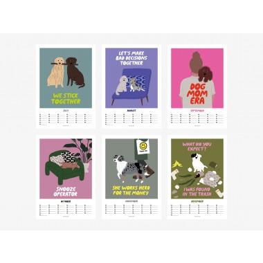 typealive / Wandkalender DIN A4 / Petisfaction "Dogs" No. 2