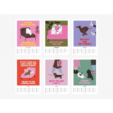 typealive / Wandkalender DIN A4 / Petisfaction "Dogs" No. 3