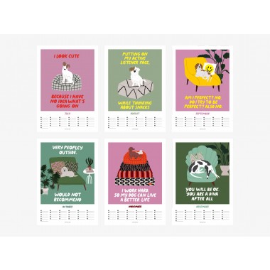 typealive / Wandkalender DIN A4 / Petisfaction "Dogs" No. 3