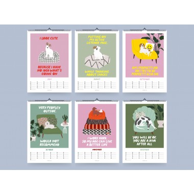 typealive / Wandkalender DIN A4 / Petisfaction "Dogs" No. 3