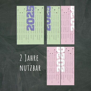 Wandkalender 2025 und 2026, 24 Monate verwendbar, A1-Jahresplaner, 2-Jahres-Kalender, Halbjahre abtrennbar // sperlingB.design
