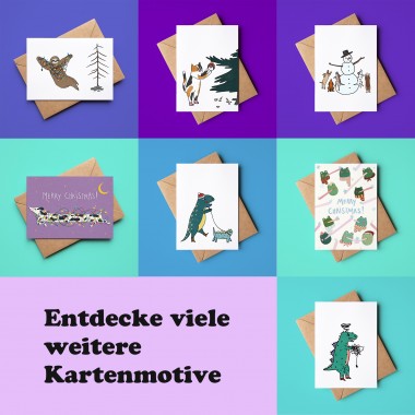 The Naughty District - Weihnachtskarte »Dinos backen sehr große Kekse«