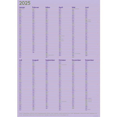Kalender »Lines« 2025 zum Wenden (DIN A2) / fidu—fine paper goods