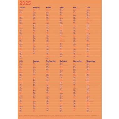 Kalender »Lines« 2025 zum Wenden (DIN A2) / fidu—fine paper goods