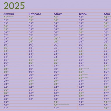 Kalender »Lines« 2025 zum Wenden (DIN A2) / fidu—fine paper goods