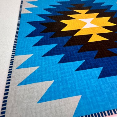 Pattern Kunstdruck / Gicléeprint / Kilim Yamka azurblau