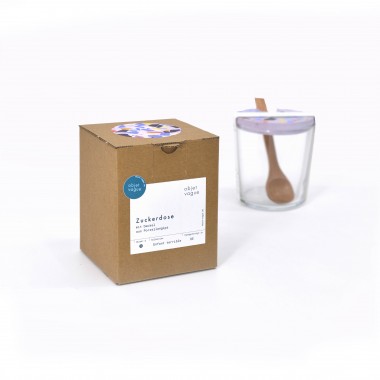 Terrazzo Zuckerdose mit Holzlöffel / BOLD Sand / objet vague