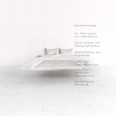 Das Architektenbett (schwerelos) für Matratzen mit 180 cm x 200 cm