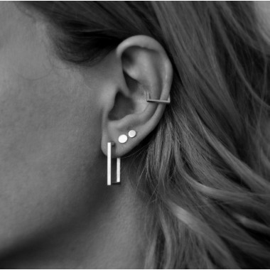 Earcuffs "Ausgespart" klein aus Silber - Doppelludwig