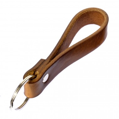 LIEBHARDT Leder Schlüsselanhänger aus pflanzlich gegerbtem Leder genietet (braun) 