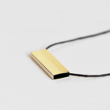 nahili KETTE "square tubes" minimal 14Karat Gelbgold Anhänger