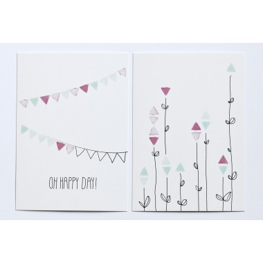 nahili 10er-Set POSTKARTEN "Oh Happy Day & Floral Garden", Grußkarten für alle Anlässe von Freude wie Geburtstag, Geburt, Taufe oder schöne Grüße