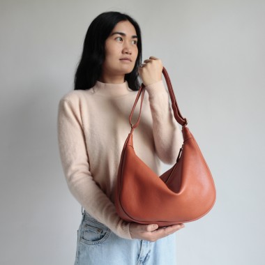Lederbeutel POUCH echt Leder Cognac