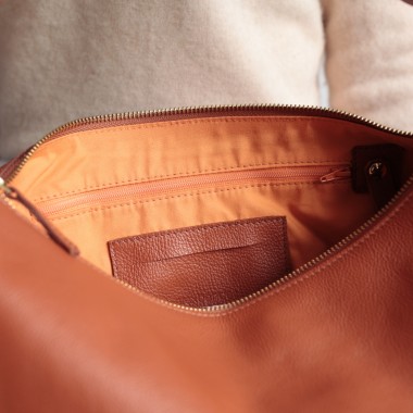 Lederbeutel POUCH echt Leder Cognac