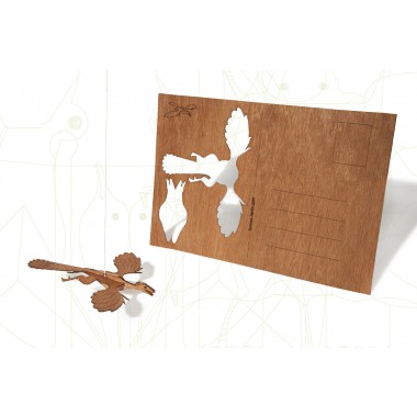 Postkarten aus Holz -  3 Archaeopteryx-Karten 
