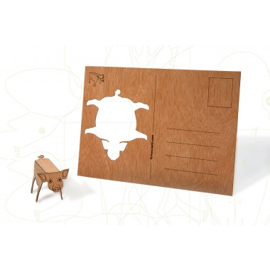 formes Berlin Schwein-Karten - 6 Postkarten aus Holz