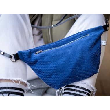 Bauchtasche • Cord • kobaltblau