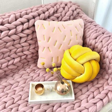 adorist. – Wolldecke Cosima Chunky Knit, pale pink