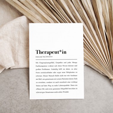 3x Karte für Therapeuten & Therapeutinnen: Therapeut*in Definition
