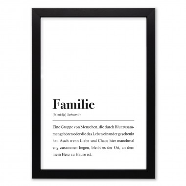 Familie Definition: DIN A4 Poster