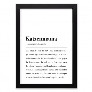 Katzenmama Definition: DIN A4 Poster