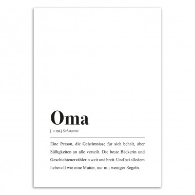 Oma Definition: DIN A4 Poster