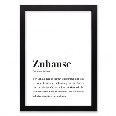 Zuhause Definition: DIN A4 Poster