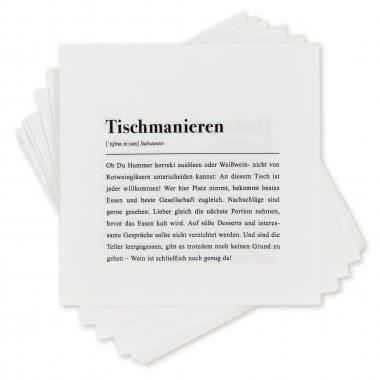 Papier Servietten: Tischmanieren Definition - 20 Stück - aemmi