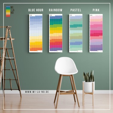 Wandkalender 2026 „Pastell-Türkis“ Jahresplaner | Limited Edition | 100% Recyclingpapier | Deutsch-Englisch | Rückseite „Pink“