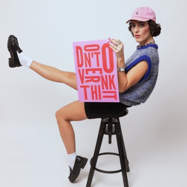 annieannie - don't overthink it poster (pink)