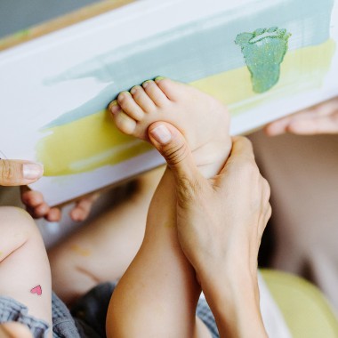 KINDACUTE Smaragd Bio Stempelspaß | Fußabdruckfarbe inkl