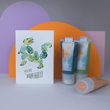 KINDACUTE Smaragd Bio Farbspaß für Baby & Kids | Bio Fußabdruck und Handabdruck Farbe