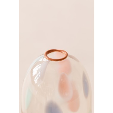 Objektvase "Confetti" – Soft Pastel, Mundrand Puderbeige – HOFF GLAS