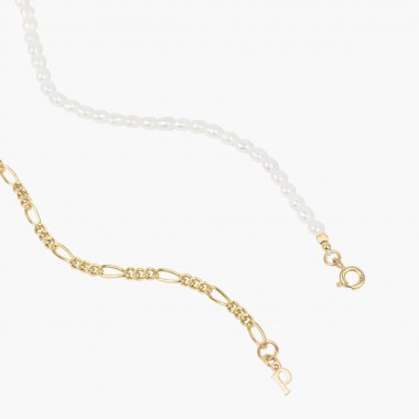 Best Of Both Worlds Necklace | Halb und Halb Süßwassperlen Halskette mit Gold Vermeil | Paeoni Colors