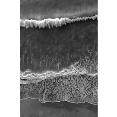 nahili ARTPRINT/POSTER "black and white beach "(DIN A1/A3 & 50x70cm) Aerial, schwarz weiße Fotografie Strand & Wellen Drohnenaufnahme 