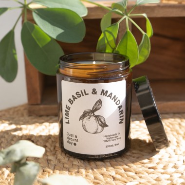 Lime. Basil & Manderin - Duftkerze - Handmade - Sojawachs