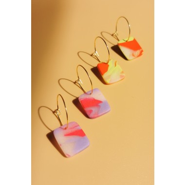 Bunte Statement Creolen | 18k vergoldet | Santoclay