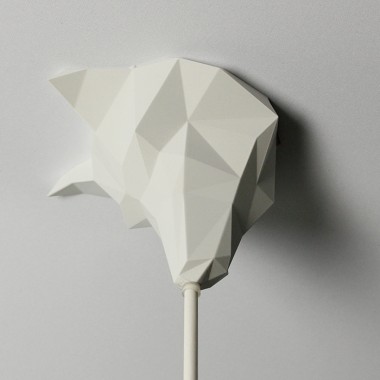 canopie® - Lampenbaldachin – Low Poly Fox Gipsweiß