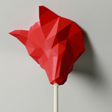 canopie® - Lampenbaldachin – Low Poly Fox Verkehrsrot