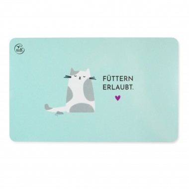 Bow & Hummingbird Frühstücksbrettchen Melamin Katze „Füttern erlaubt“ 23,5 × 14,5 cm