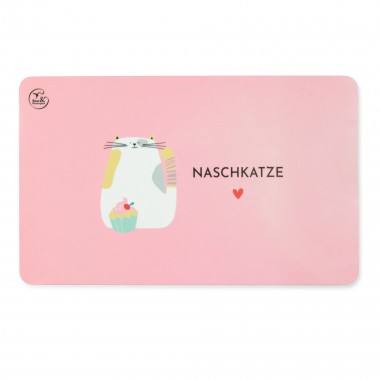 Bow & Hummingbird Frühstücksbrettchen Melamin Katze „Naschkatze“ 23,5 × 14,5 cm