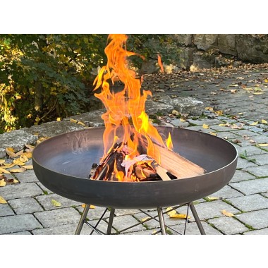 Keilbach Feuerschale charles, 60cm Durchmesser, 48cm hoch, 3mm dickem wetterfestem Stahl, kein Verzug, fertig montiert, einzigartige Rostoptik
