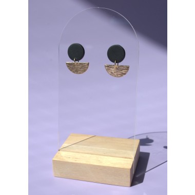 Clarisse | Schwarze Ohrstecker mit 24K Vergoldung | Santoclay
